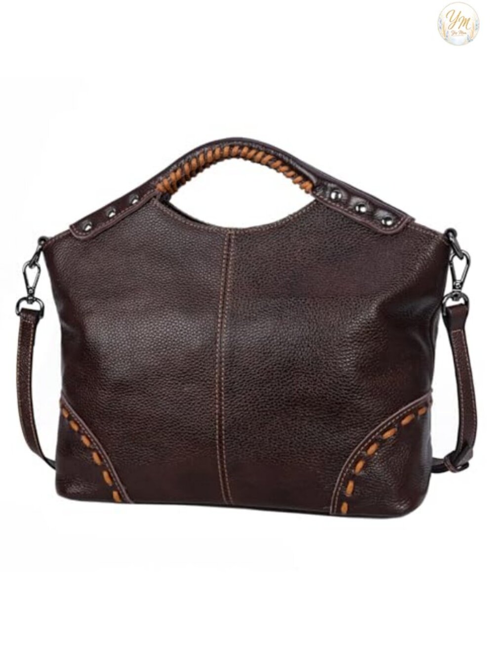 Genuine Leather Crossbody Satchel Handbag Adjustable Strap